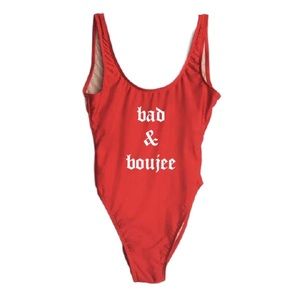 NWT Ravesuits One Piece Red Bathing Suit Swimsuit Bad and Boujee M/L